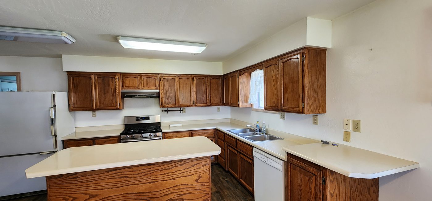 Kitchen cleared and clean after the sale